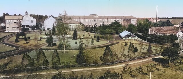 高等農林学校時代のフランス式庭園カラー化写真