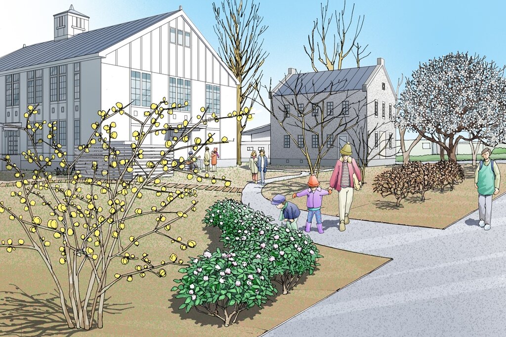 峰ヶ丘講堂南側パース図