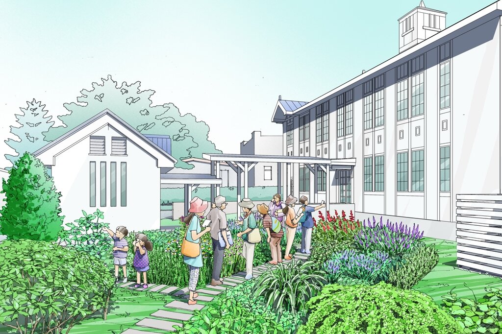 峰ヶ丘講堂西側パース図