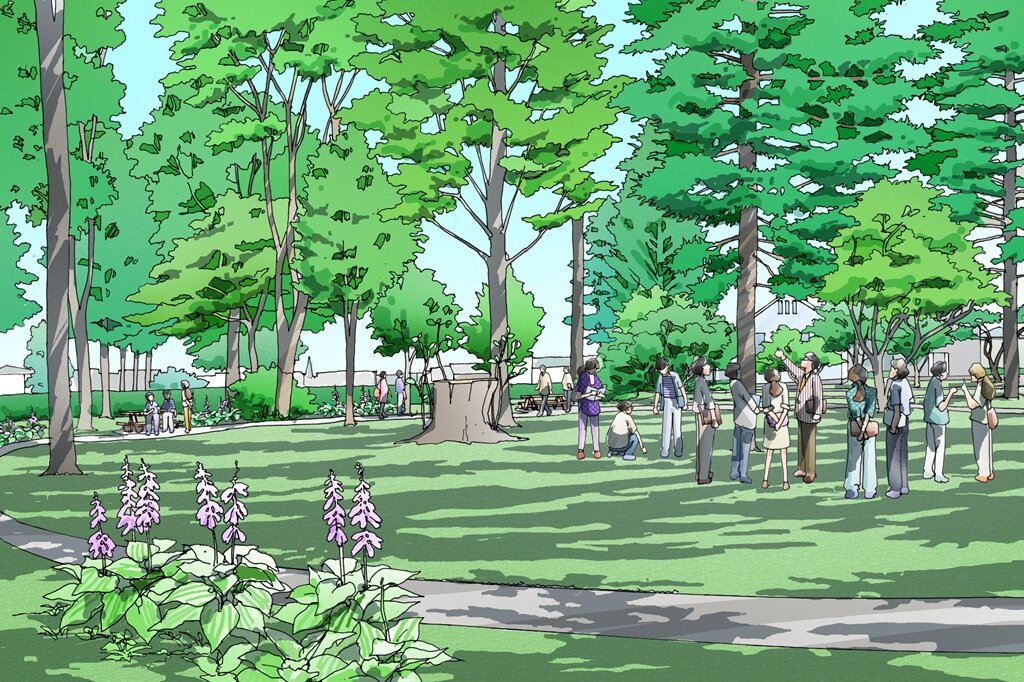 イギリス式庭園内園路パース図